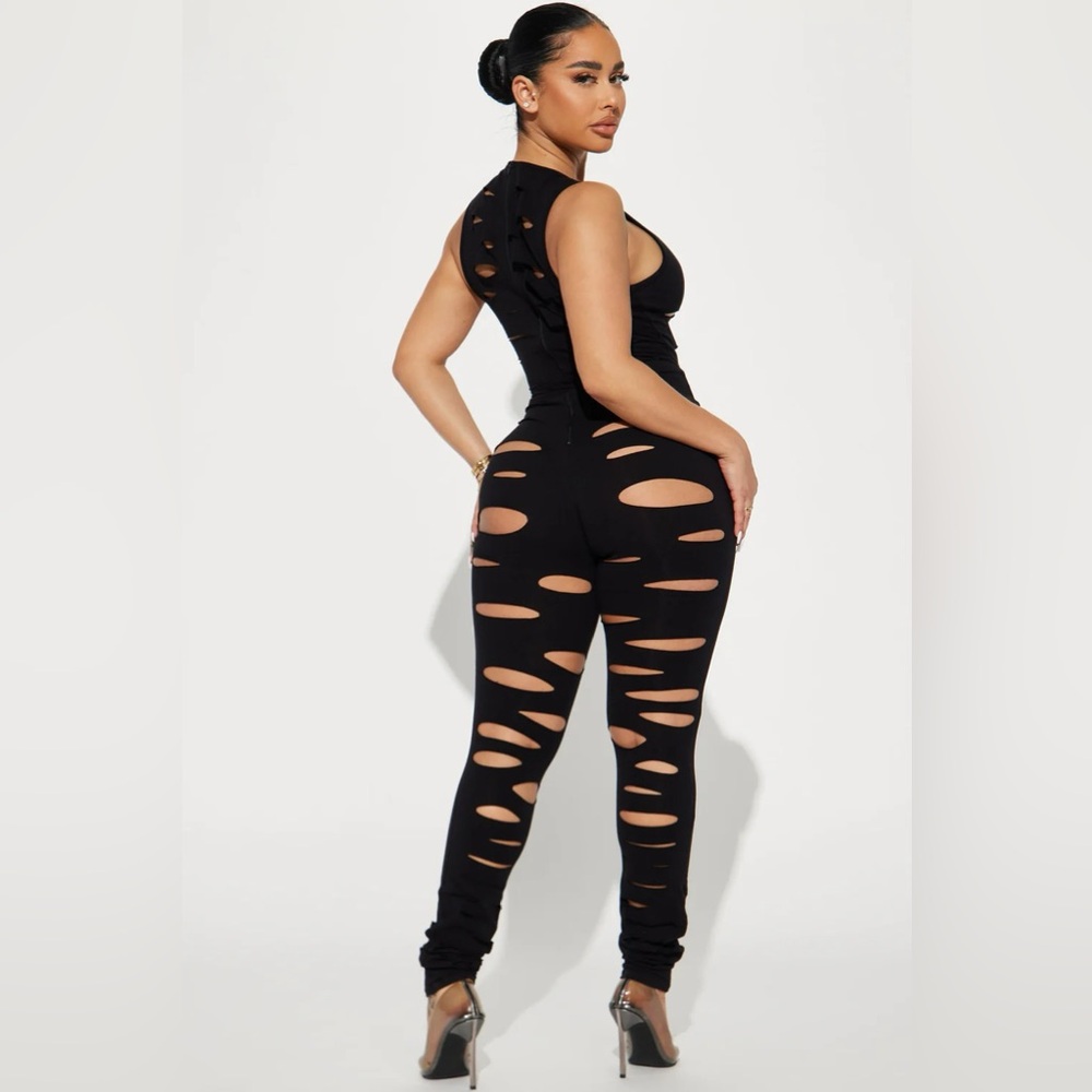 NWT! FASHION NOVA "Always Party" Cut-Out Jumpsuit One-Piece Pantsuit Catsuit - Picture 2 of 3
